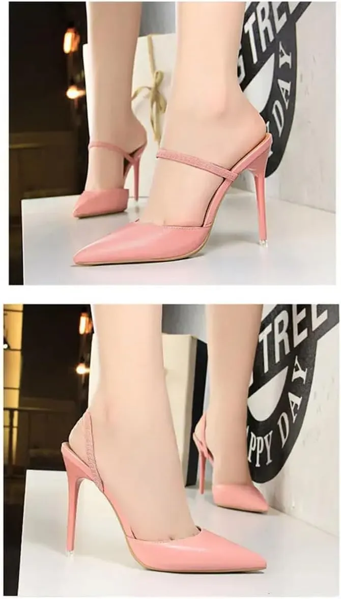 MOJARI Sexy Fashion High Heels Pointed Toe Pumps Slingback Shallow mouth heels Party Evening Weddingshoe