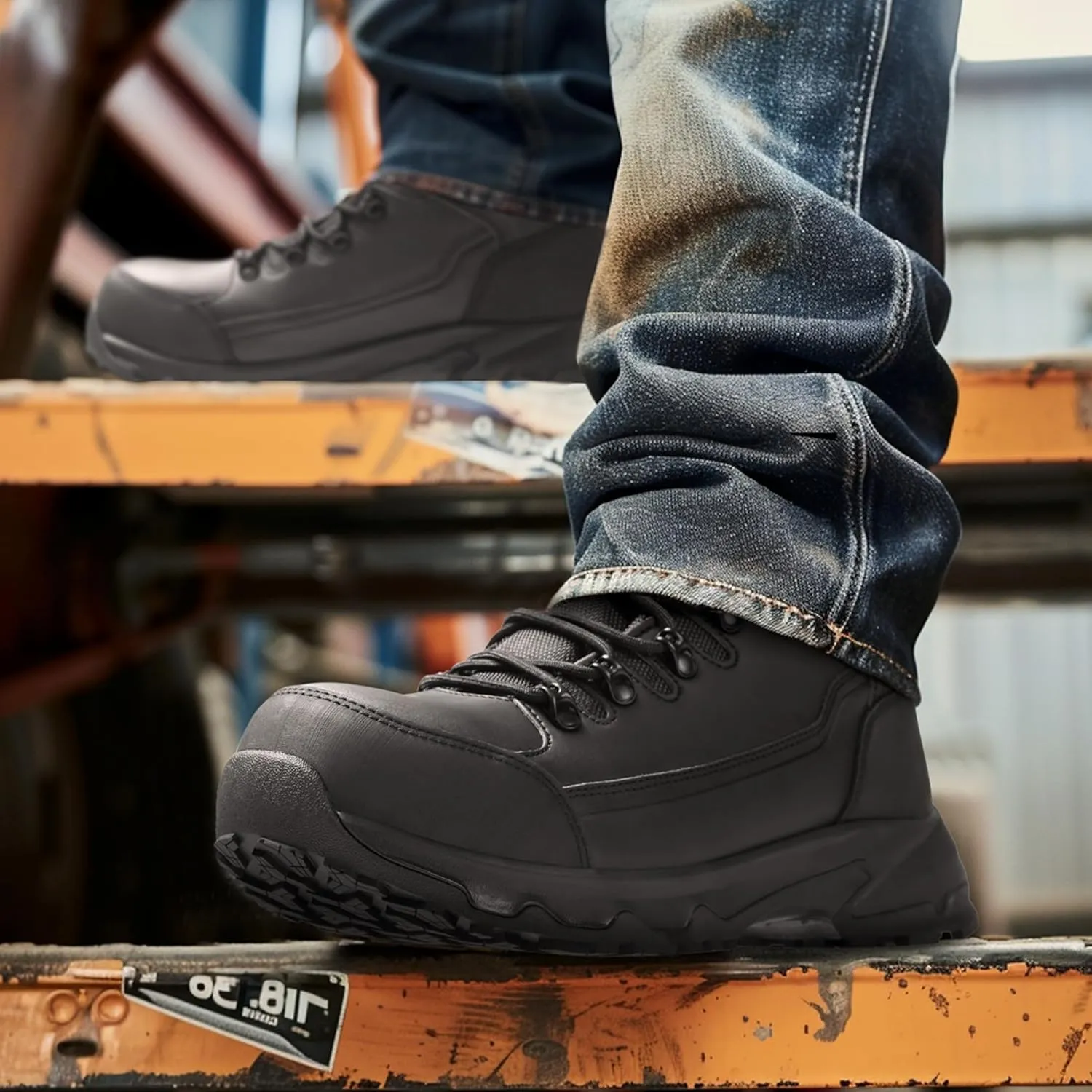 NORTIV 8 Steel Toe Work Boots for Men Waterproof Slip Resistant Safety Construction Boots TOWER