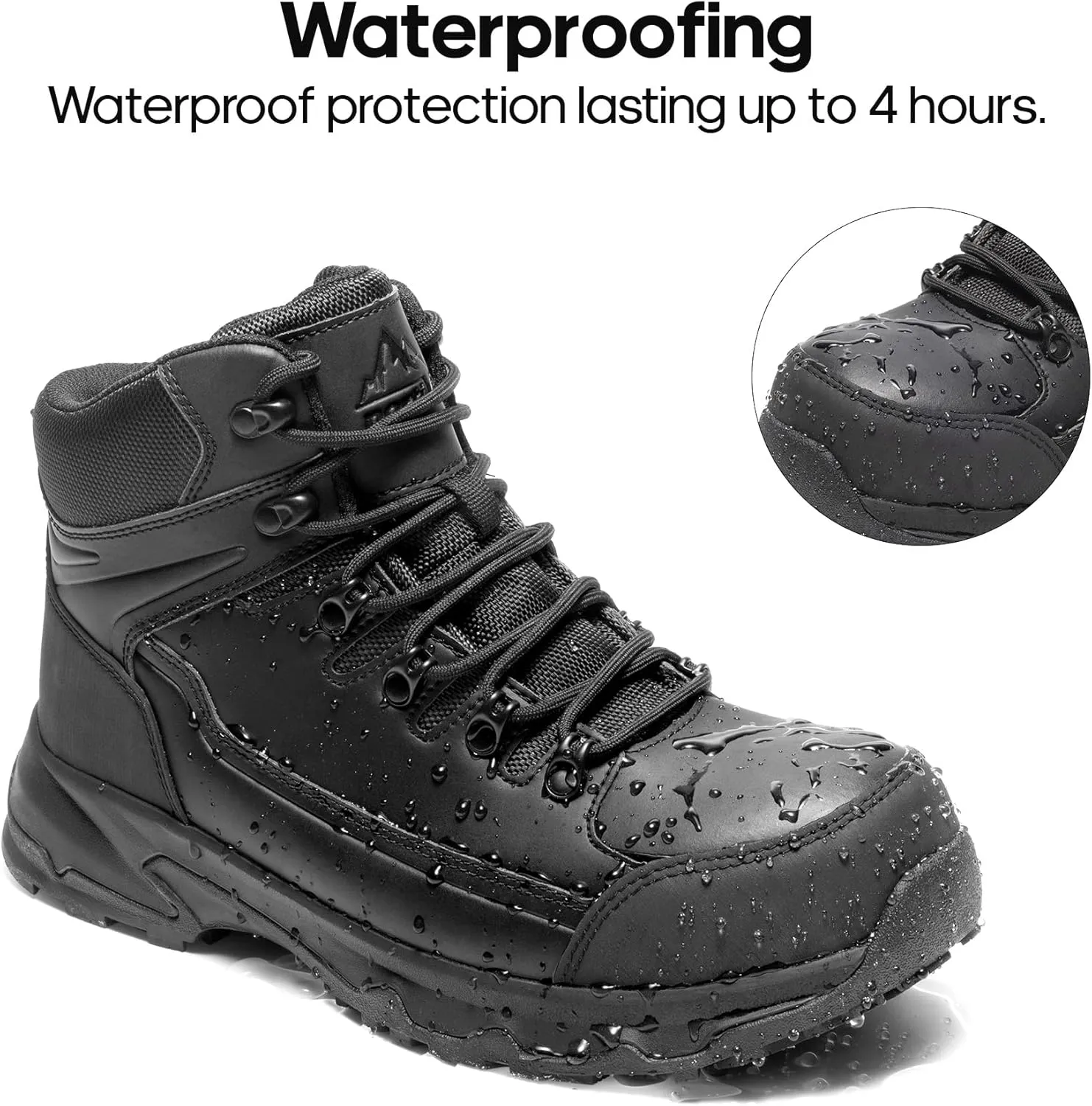 NORTIV 8 Steel Toe Work Boots for Men Waterproof Slip Resistant Safety Construction Boots TOWER