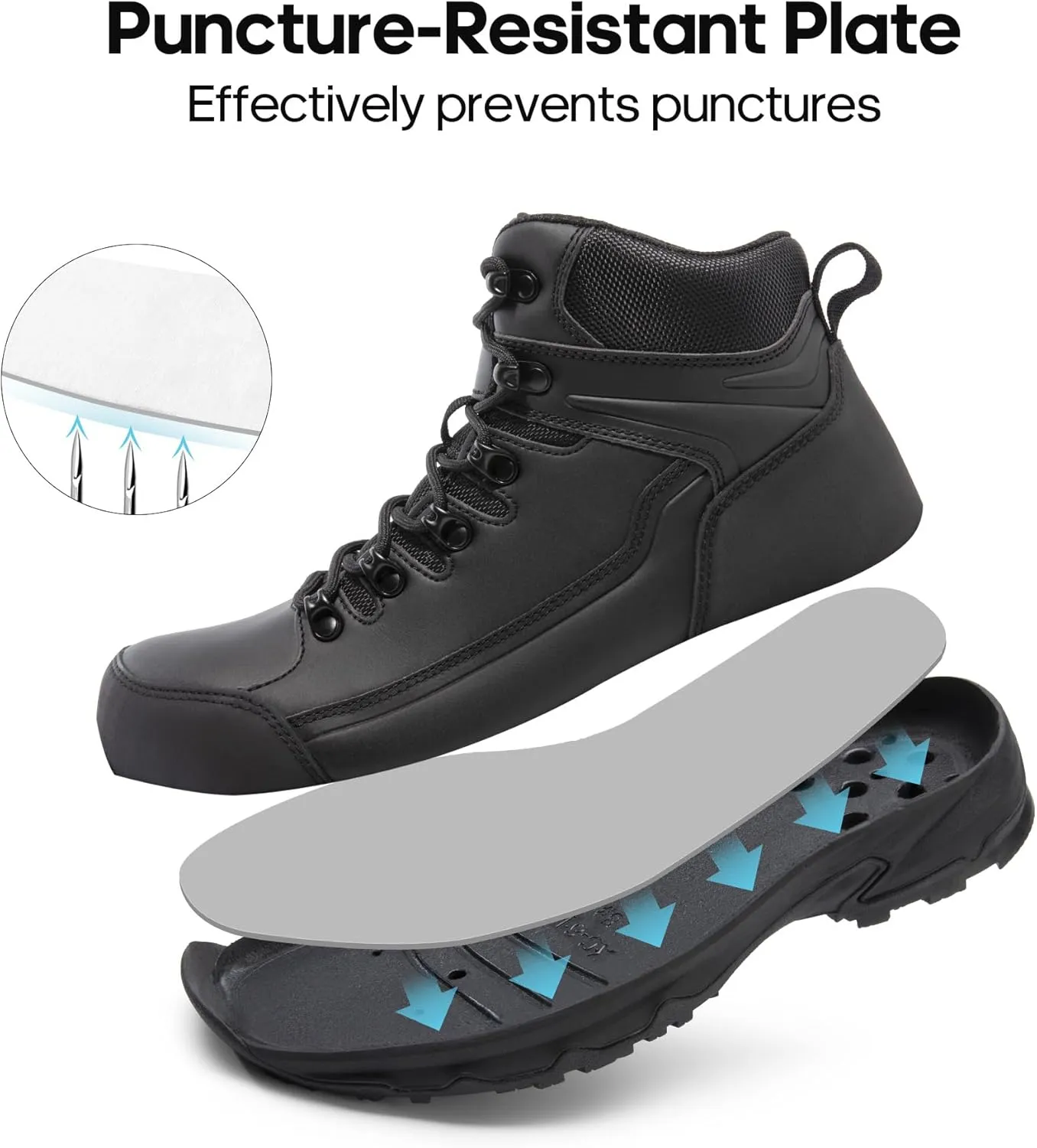 NORTIV 8 Steel Toe Work Boots for Men Waterproof Slip Resistant Safety Construction Boots TOWER