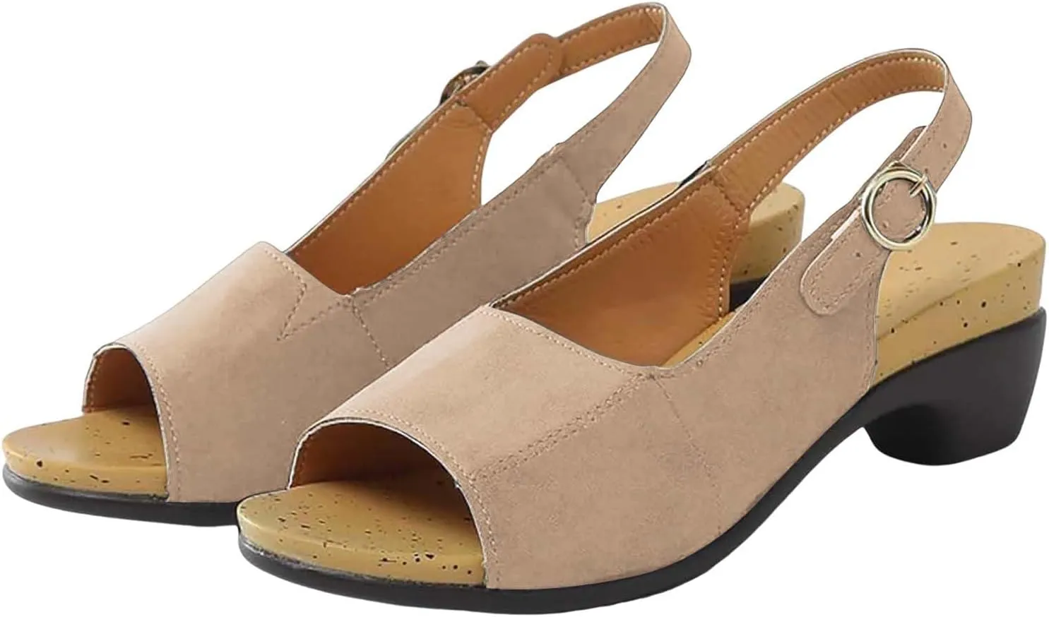 Open Toe Heeled Sandals for Women Chunky Block Heel Strappy Ankle Strap Wedding Party Shoes