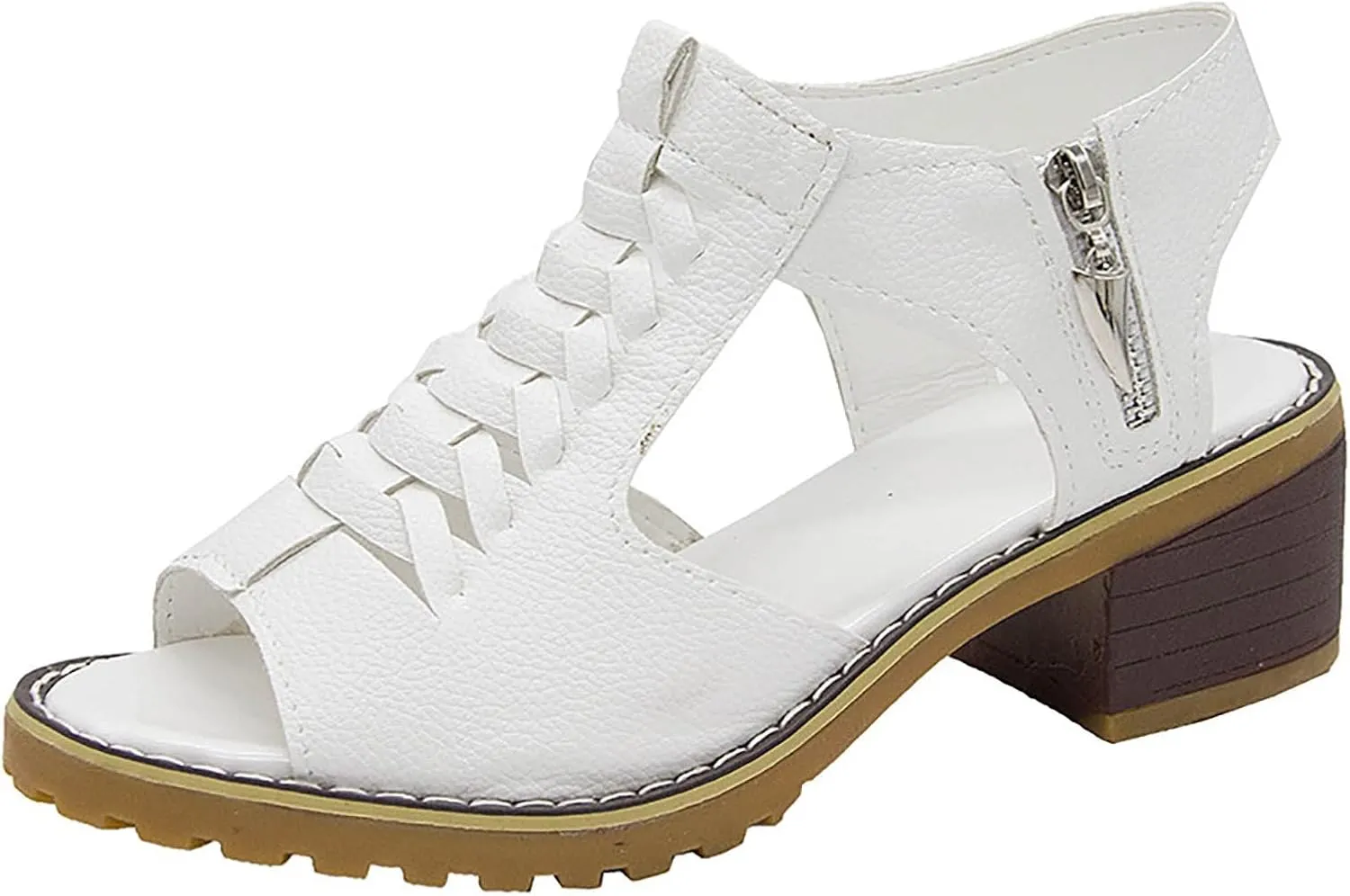 Open Toe Heels for Women Square Toe Strappy Sandals Chunky Heel Ankle Strap Party Shoes
