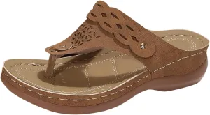 Orthopedic Wedge Sandals for Women Flip Flops Arch Support Wedge Sandals Comfortable Slip on Beach Shoes