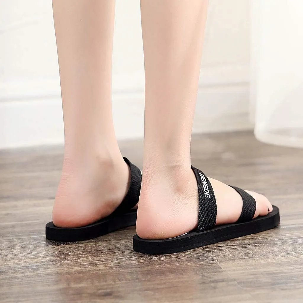 peqiut Sandals for Women Solid Color Beach Flat Flip Flops Summer Casual Womens Sandals