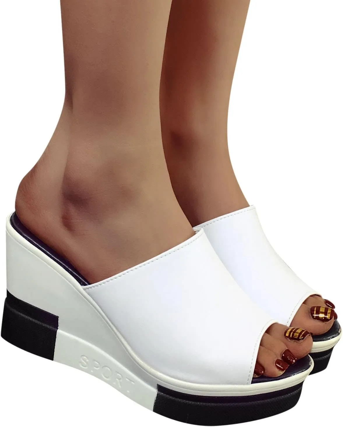 Platform Sandals Women Dressy Chunky Heel Adjustable Ankle Strap Open Toe Summer Beach Sandals Lightweight Cushioned Footbed Non-Slip Sole 2025 Spring and Summer Vacation