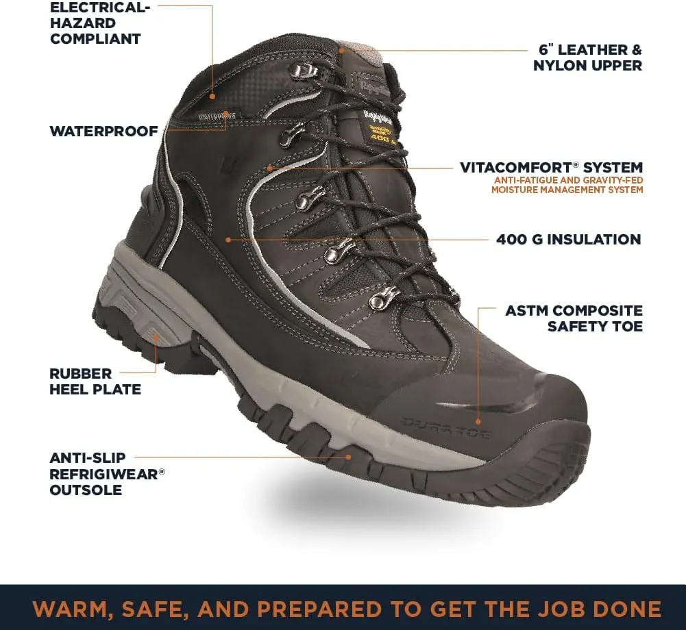 RefrigiWear Mens Frostline Hiker Waterproof Insulated Work Boots
