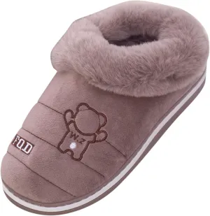 Roorsily Men's Plush Slippers Fleece Lined Boot Slippers Comfort Non Slip Slippers Full Covered Flat Soled Slippers