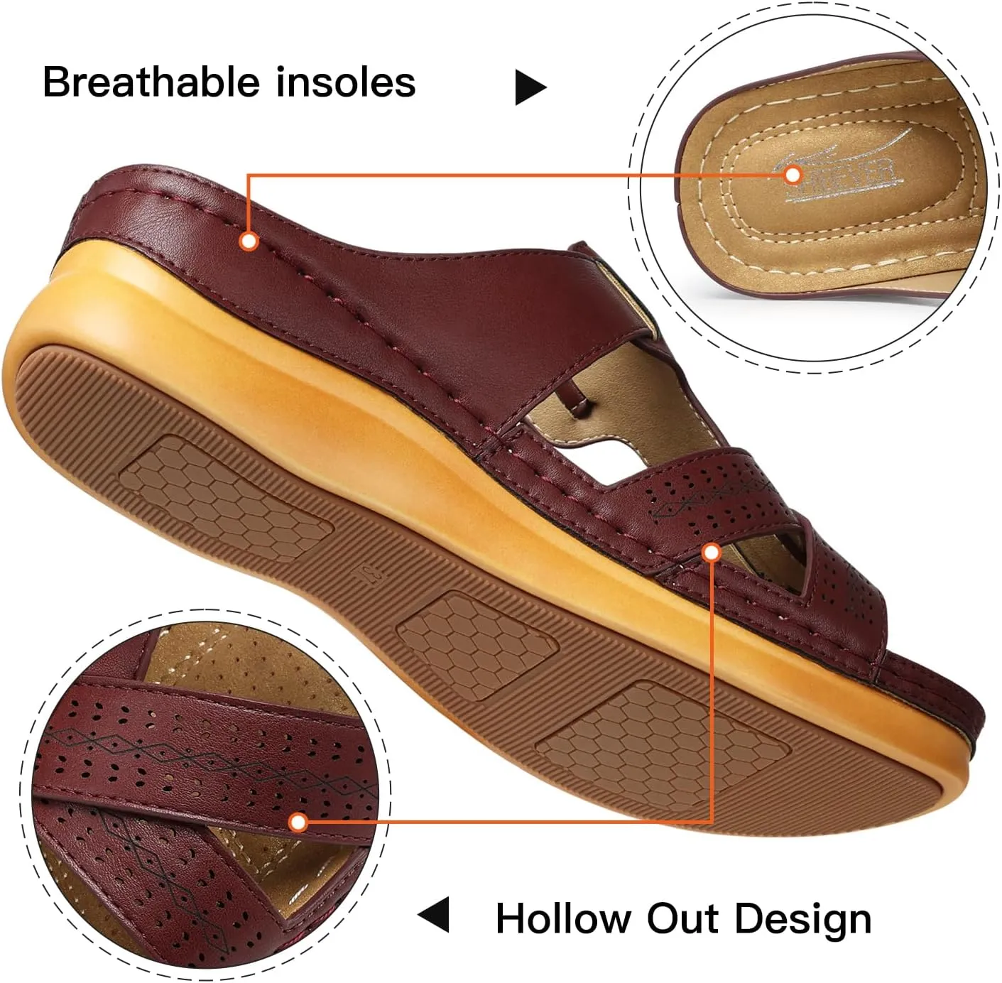 SHIBEVER Womens Sandals Wedge Comfortable: Orthopedic Wedge Sandalias Women - Slip on Platform Sandals