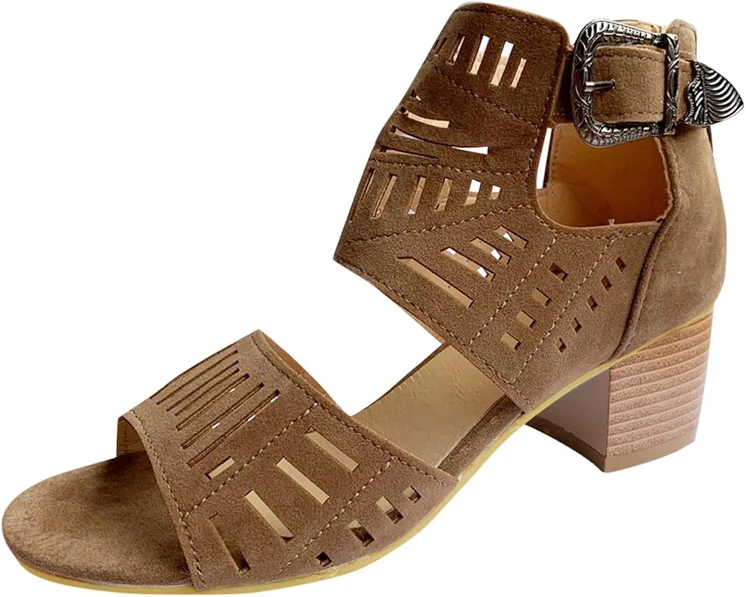 Shoes for Women Dressy, Women's Suede Peep Toe Ankle Booties Cut Out Stacked Block Heel Ankle Boots Drssy