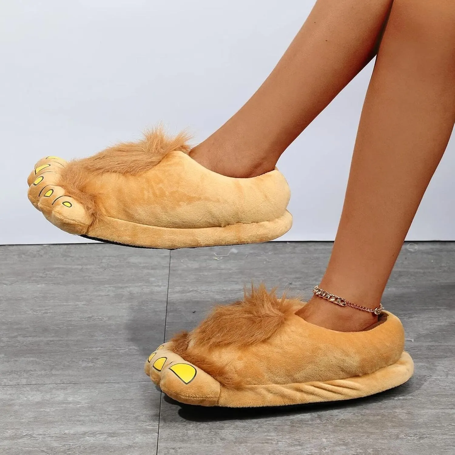 Slippers for Women Indoor Cute Animal Plush Flip Flop Cozy Memory Foam Open Toe Indoor House Shoes