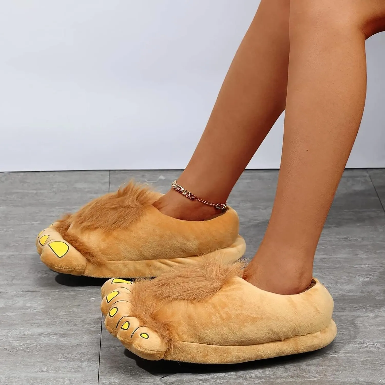 Slippers for Women Indoor Cute Animal Plush Flip Flop Cozy Memory Foam Open Toe Indoor House Shoes