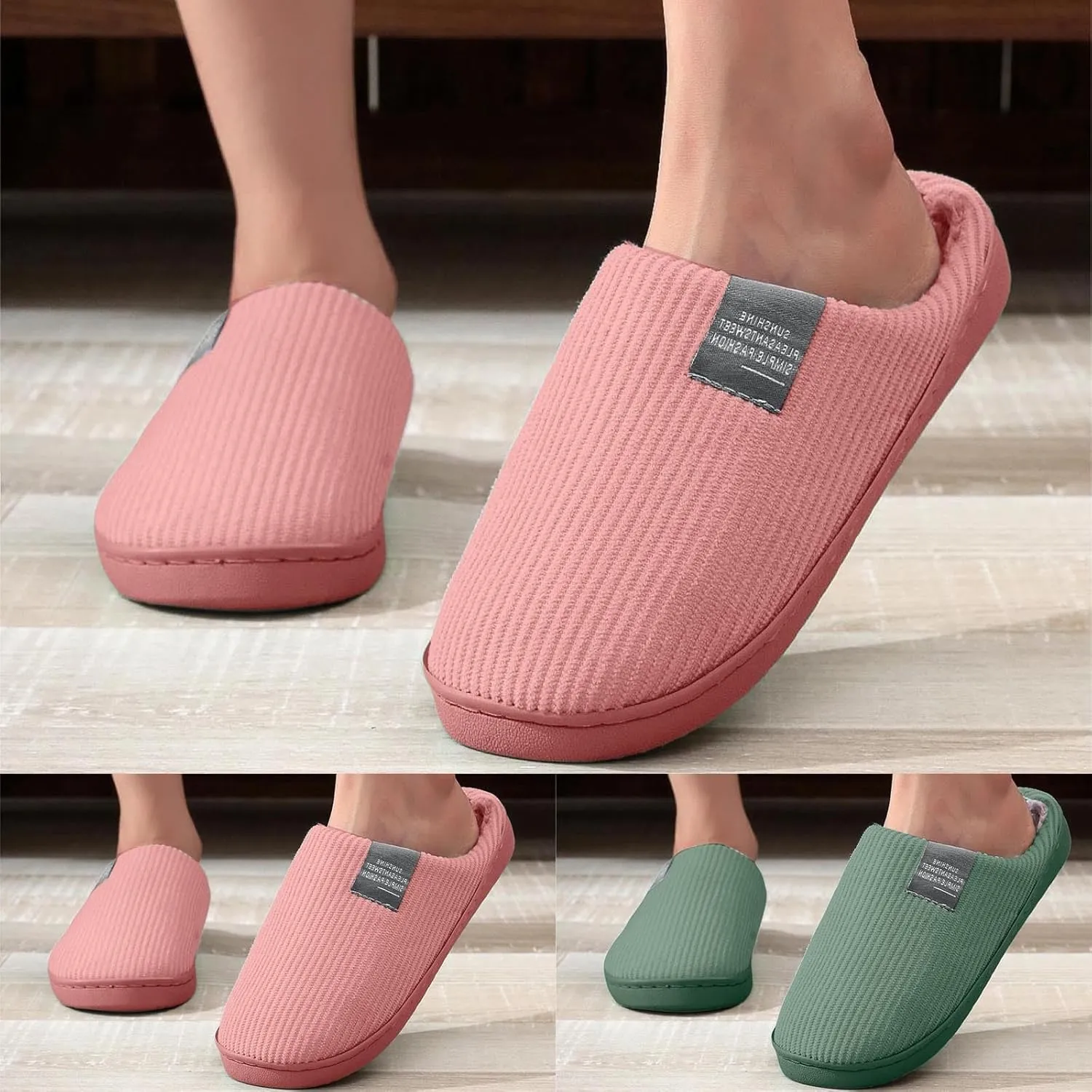 Slippers for Women, Women's Fuzzy Slippers Warm Cozy Soft Lightweight Memory Foam House Slippers Indoor and Outdoor
