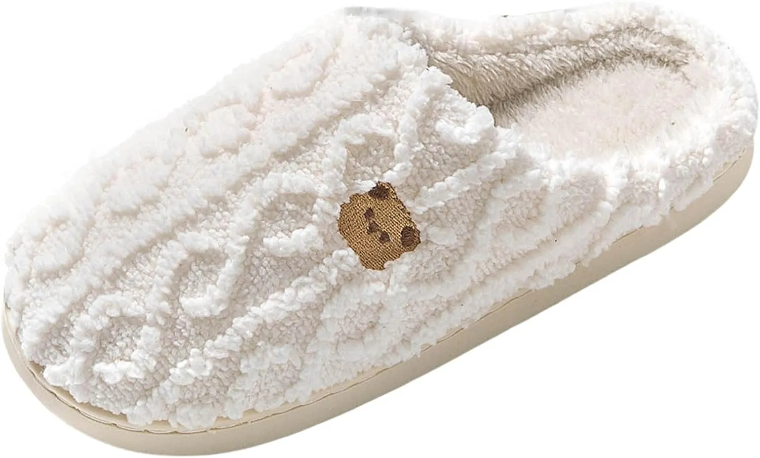 Soft Bear Pattern Plush Slippers Super Cute & Insulated Effortless Slip On For Cozy Indoor Outdoor Slipper Boots