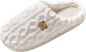 Soft Bear Pattern Plush Slippers Super Cute & Insulated Effortless Slip On For Cozy Indoor Outdoor Slipper Boots