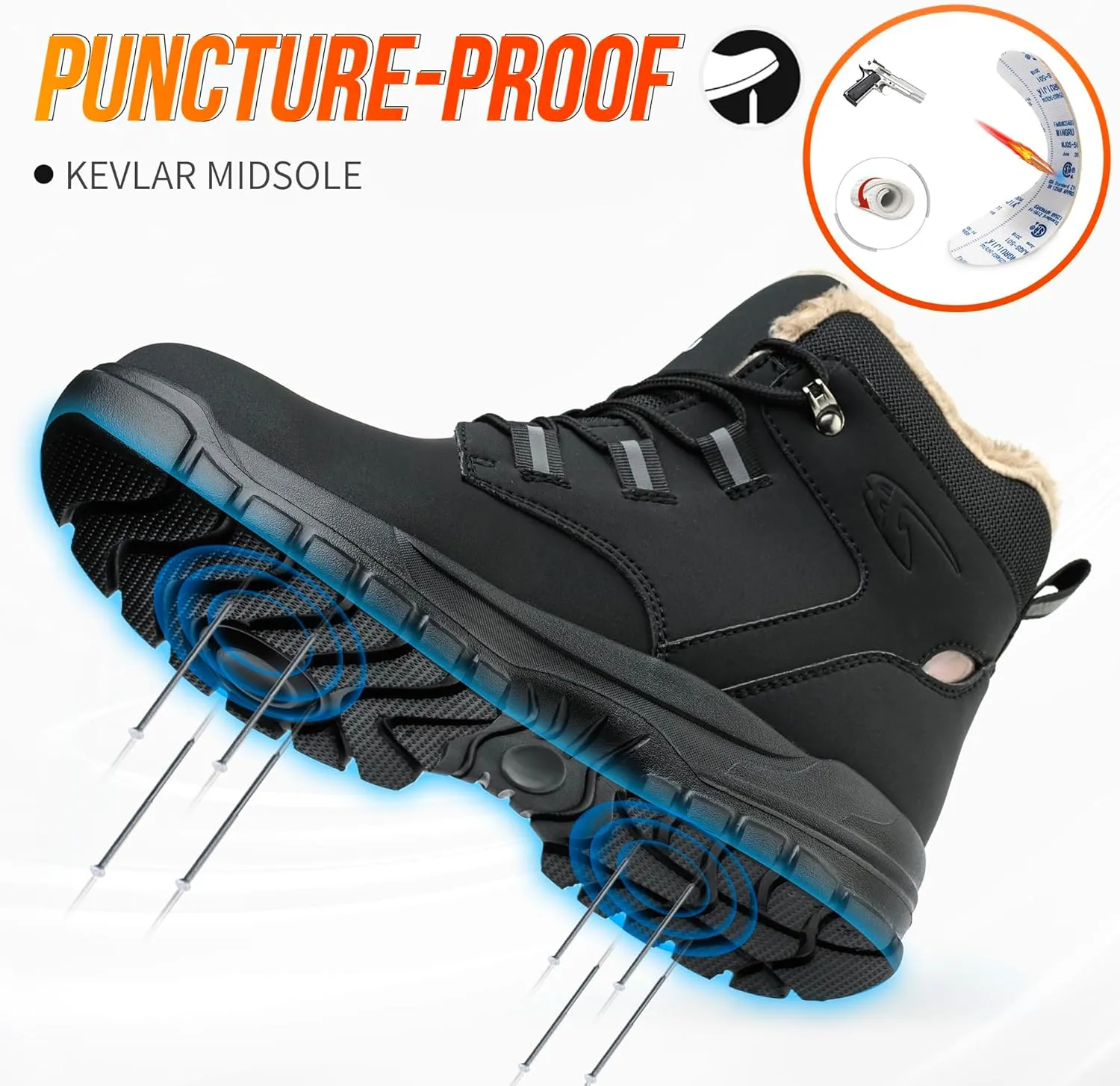 Steel Toe Work Boots for Men Women Slip Resistant Puncture-Resistant Lightweight Safety Shoes Industrial & Construction Work Boots