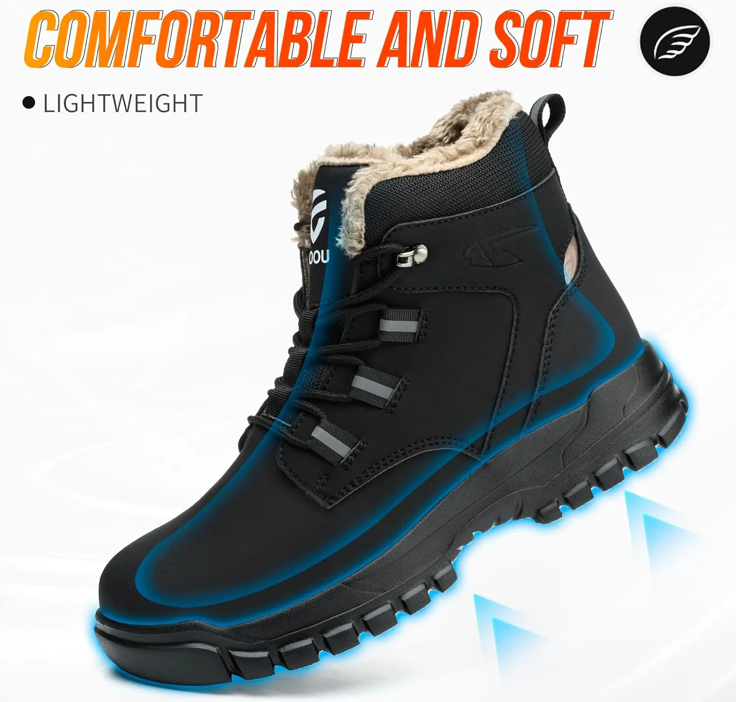 Steel Toe Work Boots for Men Women Slip Resistant Puncture-Resistant Lightweight Safety Shoes Industrial & Construction Work Boots