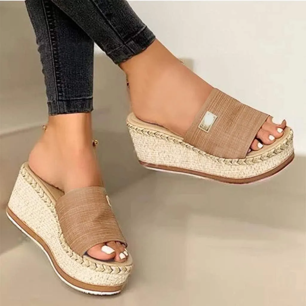 Summer Sandals for Women 2023 Platform Sandals Women Wedge Sandals Casual High Heels Open Toe Sandals Espadrilles