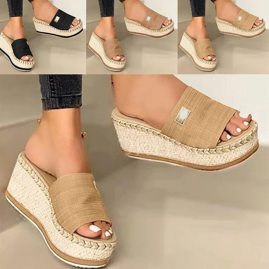 Summer Sandals for Women 2023 Platform Sandals Women Wedge Sandals Casual High Heels Open Toe Sandals Espadrilles