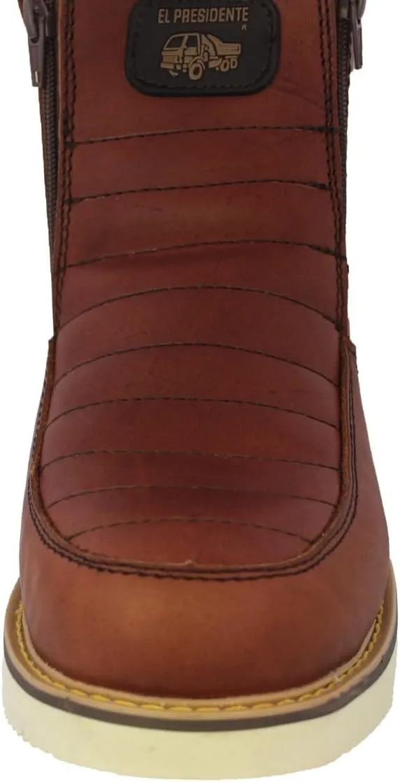 Texas Legacy Mens 300RA Chedron Work Boots Leather Slip Resistant Zipper Soft Toe