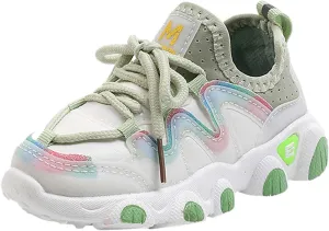 Toddler Boys Girls Sneakers Kids Water Proof Leather Shoes Lightweight Anti-Slip Tennis Walking Sock Shoes