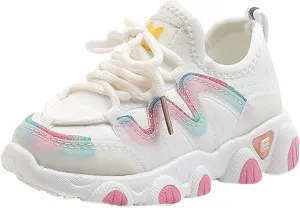 Toddler Boys Girls Sneakers Kids Water Proof Leather Shoes Lightweight Anti-Slip Tennis Walking Sock Shoes