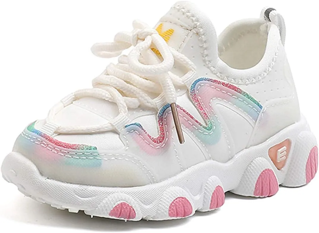 Toddler Boys Girls Sneakers Kids Water Proof Leather Shoes Lightweight Anti-Slip Tennis Walking Sock Shoes