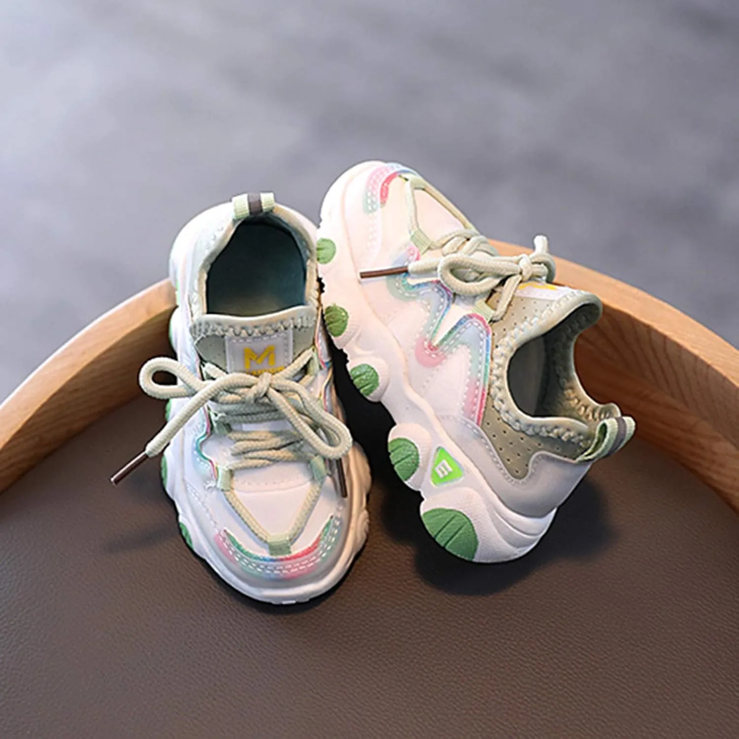 Toddler Boys Girls Sneakers Kids Water Proof Leather Shoes Lightweight Anti-Slip Tennis Walking Sock Shoes