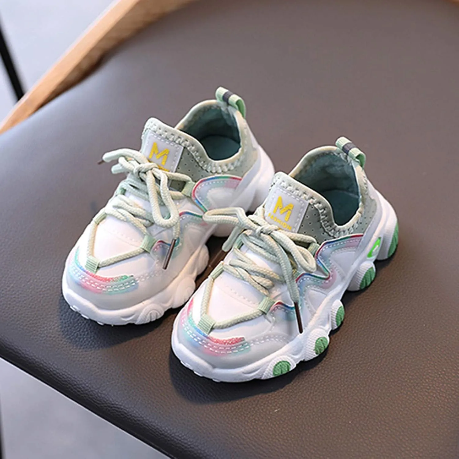 Toddler Boys Girls Sneakers Kids Water Proof Leather Shoes Lightweight Anti-Slip Tennis Walking Sock Shoes