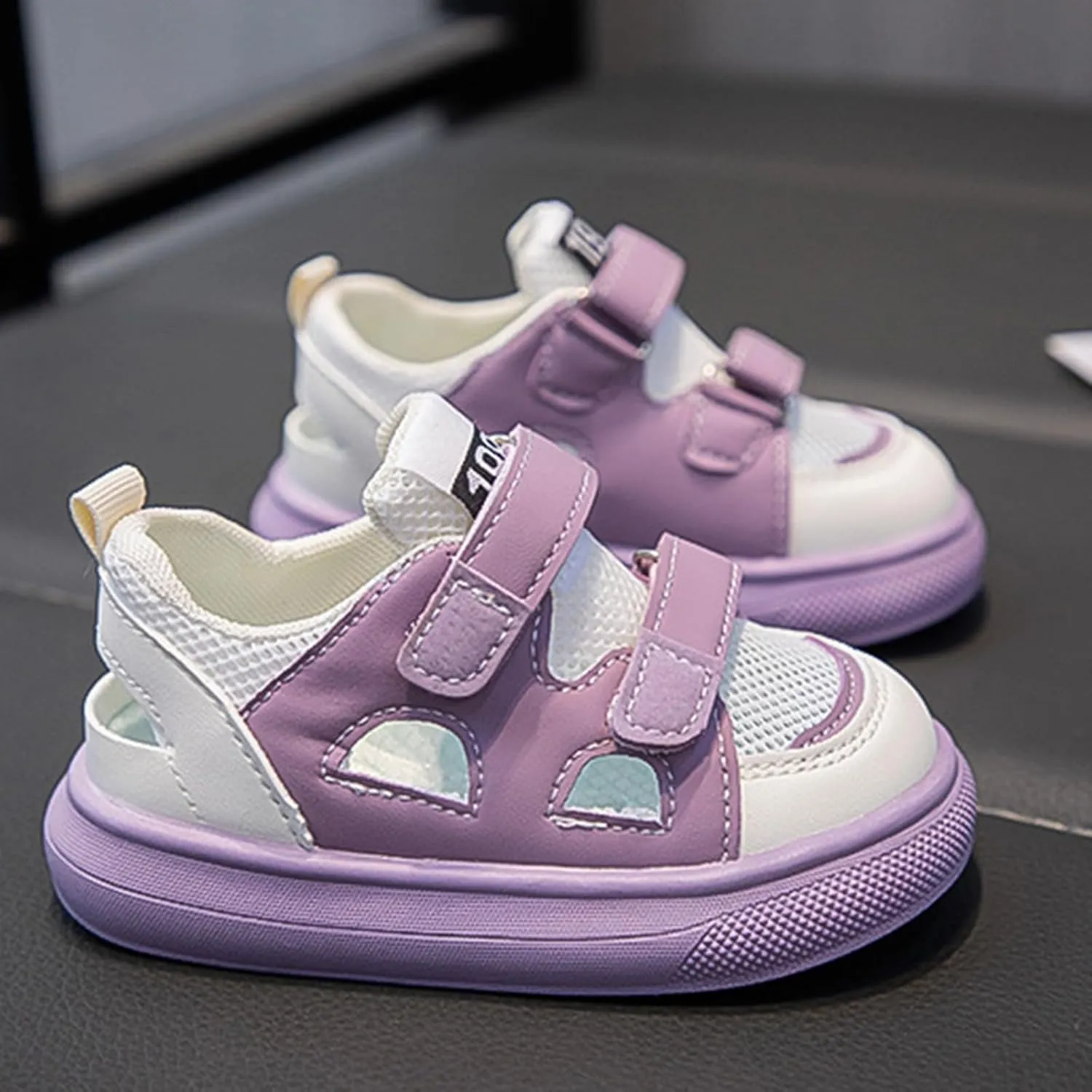 Toddler Boys Mesh Sneakers Little Kid Open Toe Sport Shoes Baby Infant First Walking Non Slip Shoes Breathable Comfy