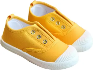 Toddler Girls Boys T-Strap Canvas Sneakers Classical Comfortable Cotton Flat Non-Slip Casual Walking Lace-Up Slip Shoes