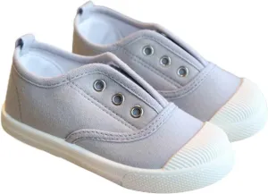 Toddler Girls Boys T-Strap Canvas Sneakers Classical Comfortable Cotton Flat Non-Slip Casual Walking Lace-Up Slip Shoes