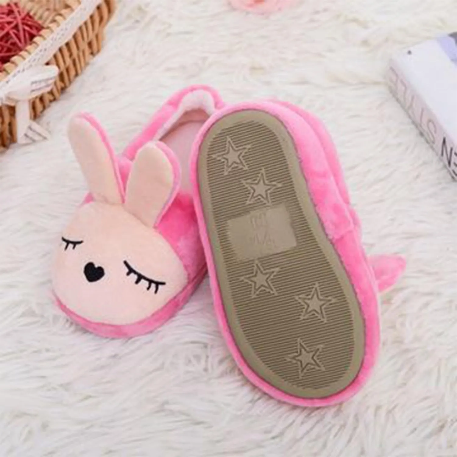Toddler Girls Slippers Pink House Shoes Anti Slip Memory Foam Slippers for Girls
