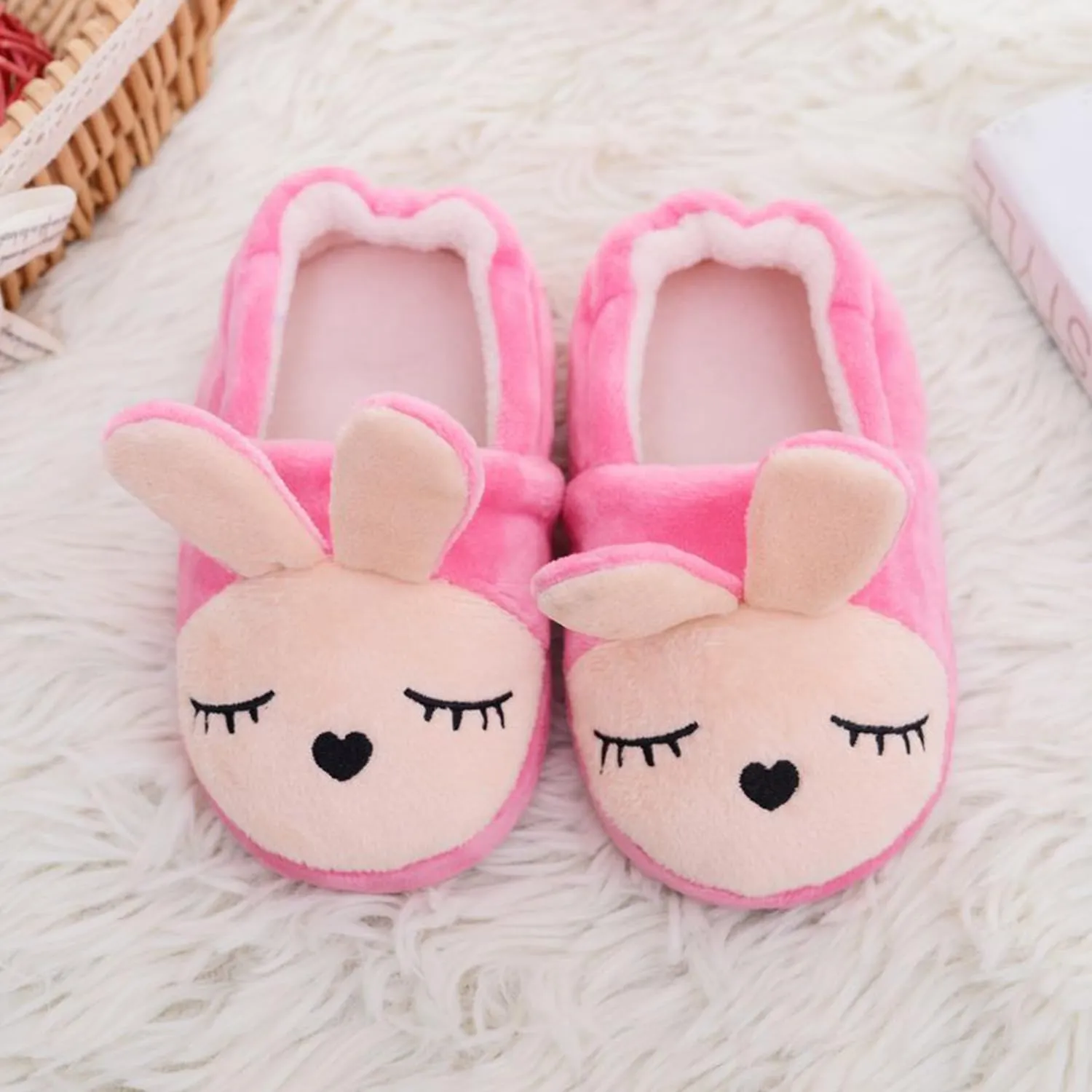 Toddler Girls Slippers Pink House Shoes Anti Slip Memory Foam Slippers for Girls