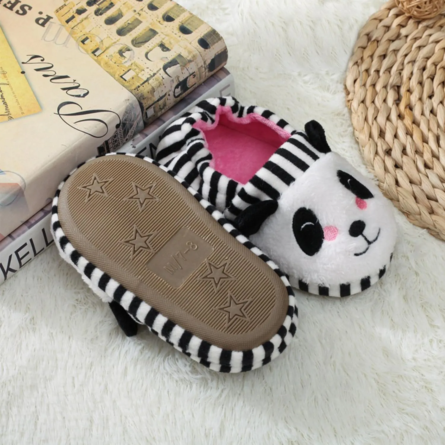 Toddler Girls Slippers Pink House Shoes Anti Slip Memory Foam Slippers for Girls