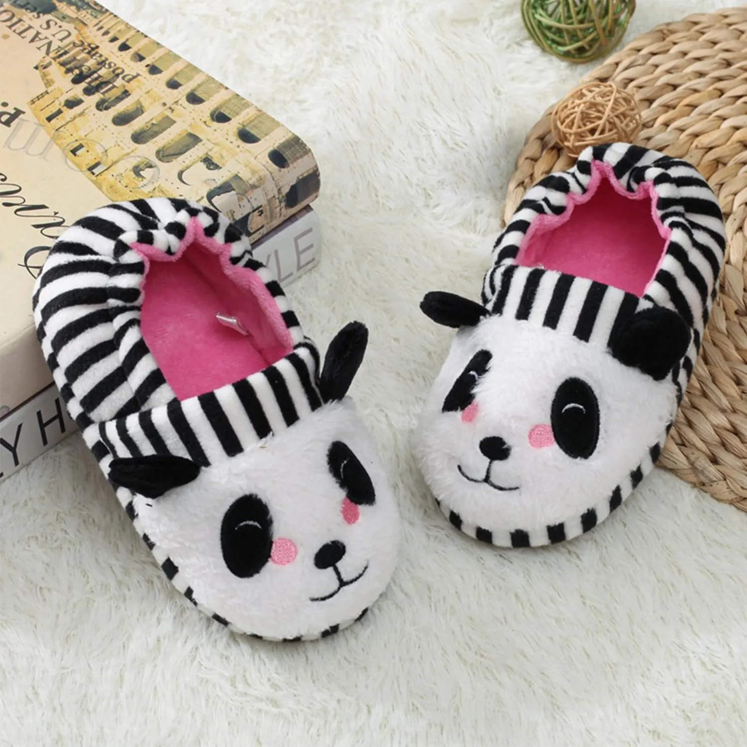 Toddler Girls Slippers Pink House Shoes Anti Slip Memory Foam Slippers for Girls