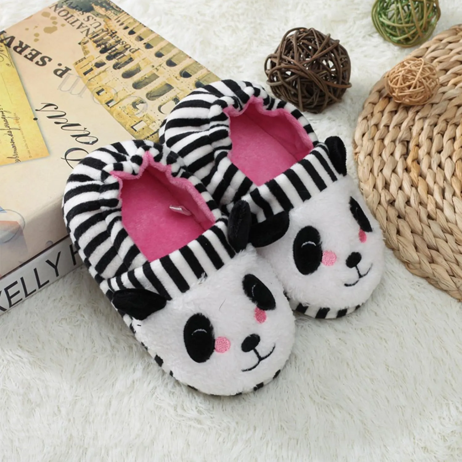 Toddler Girls Slippers Pink House Shoes Anti Slip Memory Foam Slippers for Girls