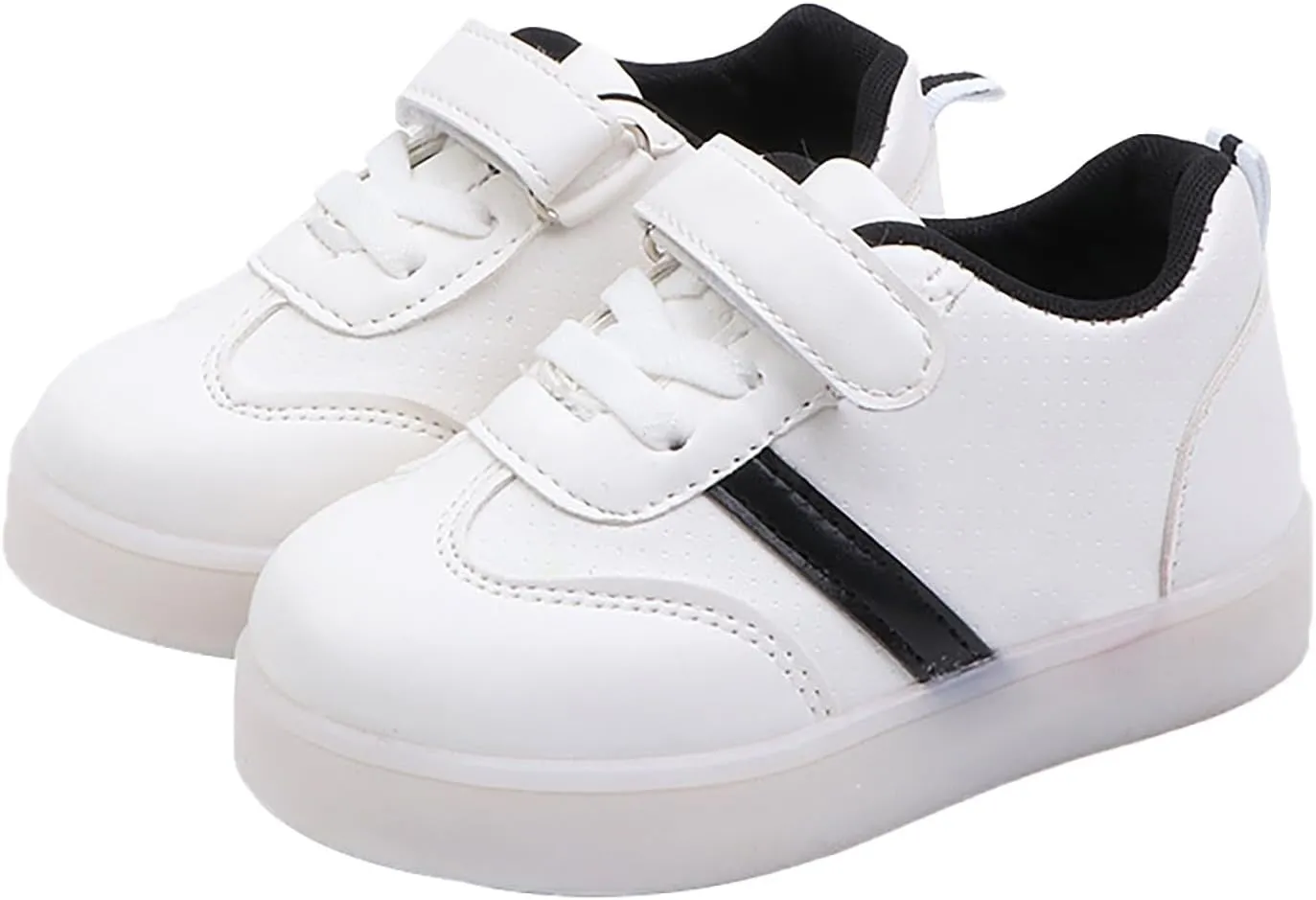 Toddler Infant Strap Shoes Lightweight Board Rubber Sole Shoes Children Boys Girls Solid Color Adjustable Flats Sneakers