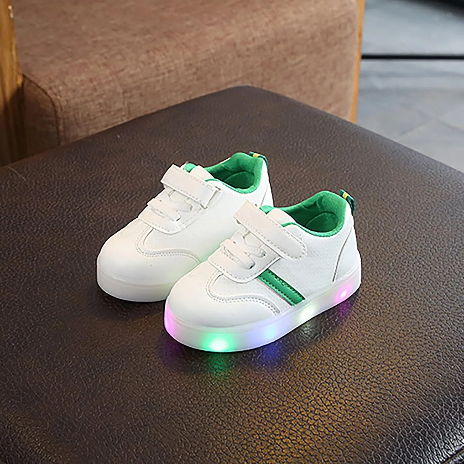 Toddler Infant Strap Shoes Lightweight Board Rubber Sole Shoes Children Boys Girls Solid Color Adjustable Flats Sneakers