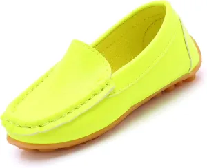 Toddler Little Kid Boys Girls Comfort Slip On Loafers Dress Flat Shoes aterproof Leather Cool Sport Casual Dress Shoes
