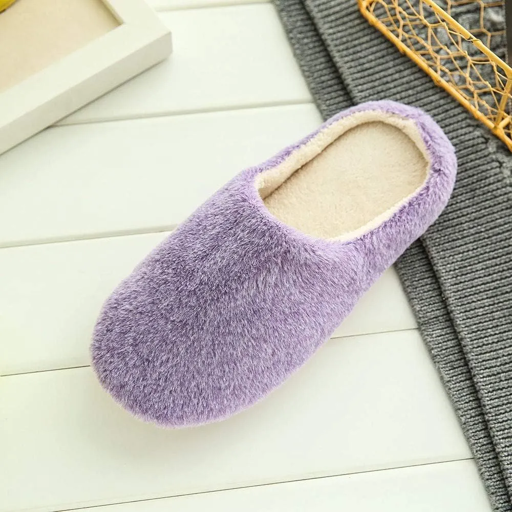 Unisex Slippers for Women Men Fuzzy Fluffy Slippers Soft Plush Scuff Slippers Warm Bedroom Slipper Slip On House Shoes