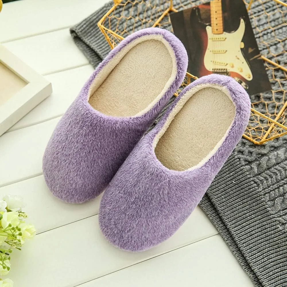 Unisex Slippers for Women Men Fuzzy Fluffy Slippers Soft Plush Scuff Slippers Warm Bedroom Slipper Slip On House Shoes
