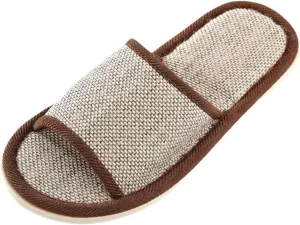 Washable House Slippers For Guests Unisex Disposable Indoor Travel Slipper With Thick Sole Non Slip Open Toe Slipper