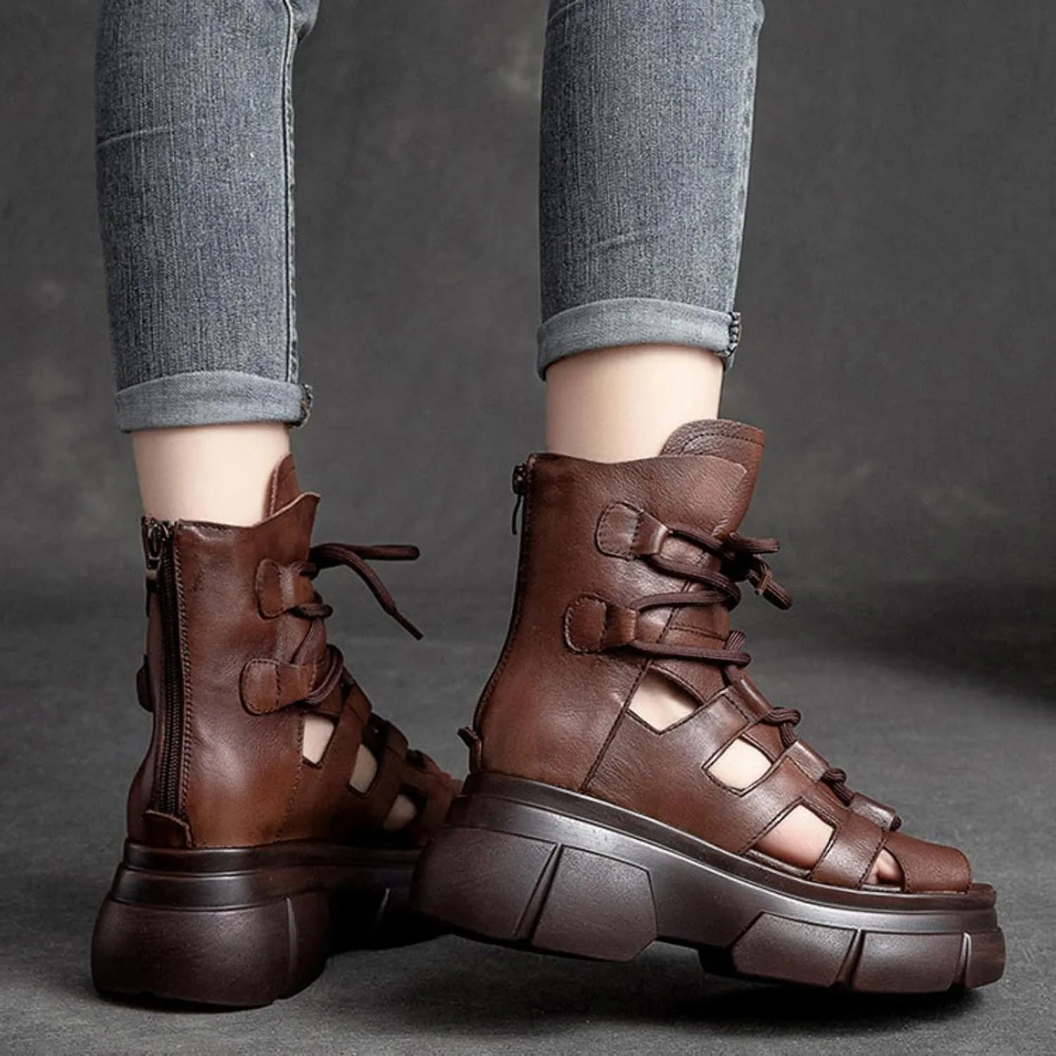 Wedge Sandal for Women Ankle Strap Flatform Arch Support Fish Mouth Toe Muffin Platform Shoes Slip on Non-Slip Chunky