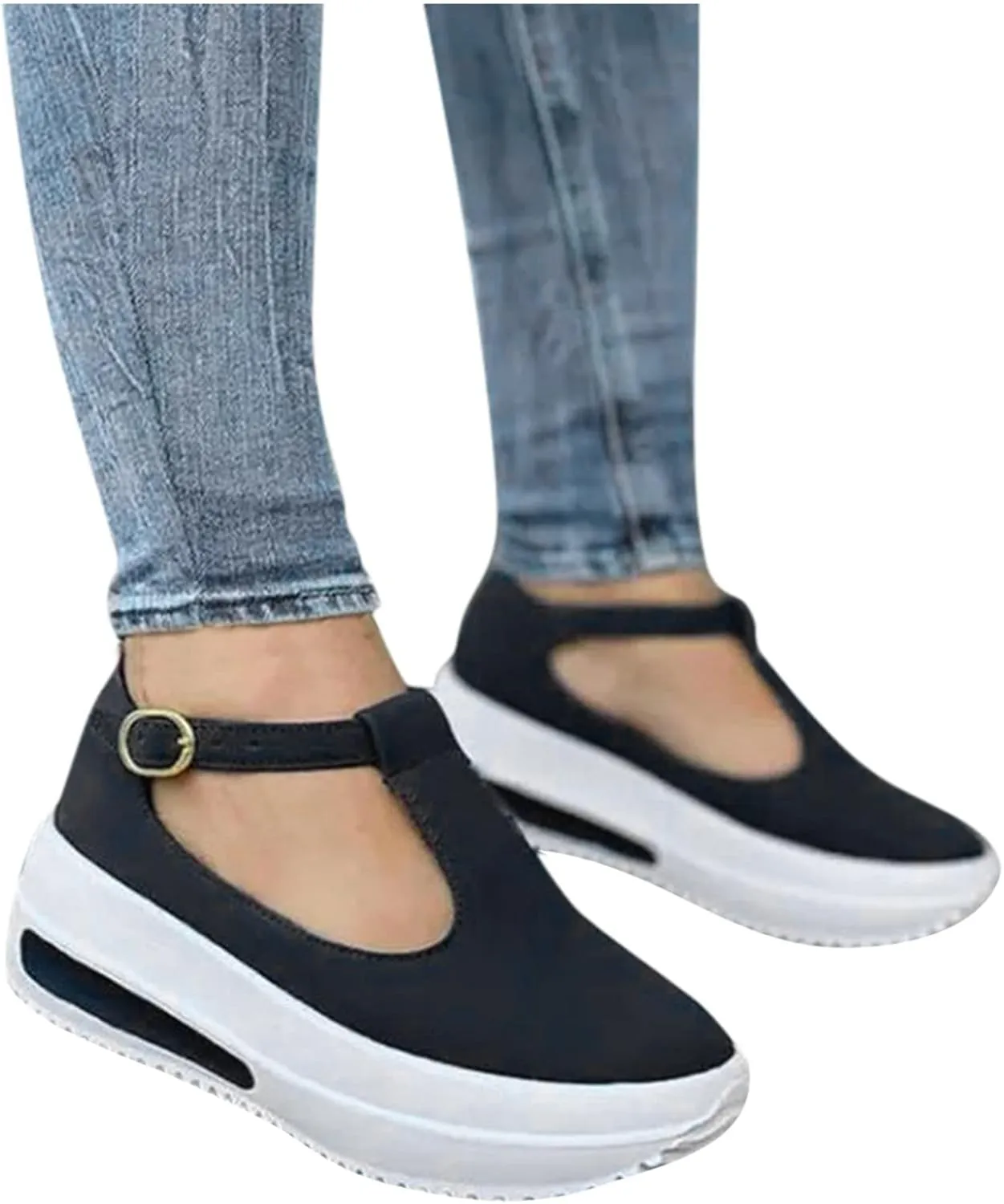 Wedge Sandals for Women Double Buckle Strap Peep Toe Platform Heels with Cushioned Footbed for Wedding Guest Outfits Orthopedic Sandal Beach Dressy Flip Flops for Wide Toe 2025 Spring