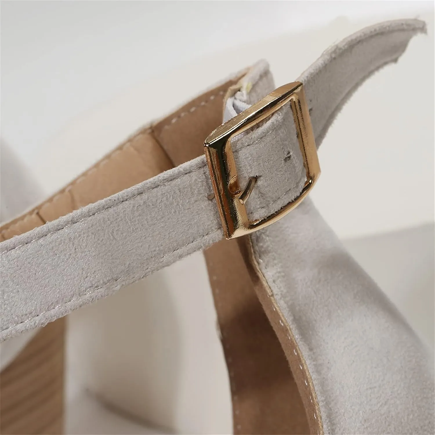 Wedge Sandals for Women, Summer Fashion Closed Toe Wedge Sandals Women Buckle Strap Pointed Toe High Heel Sandals