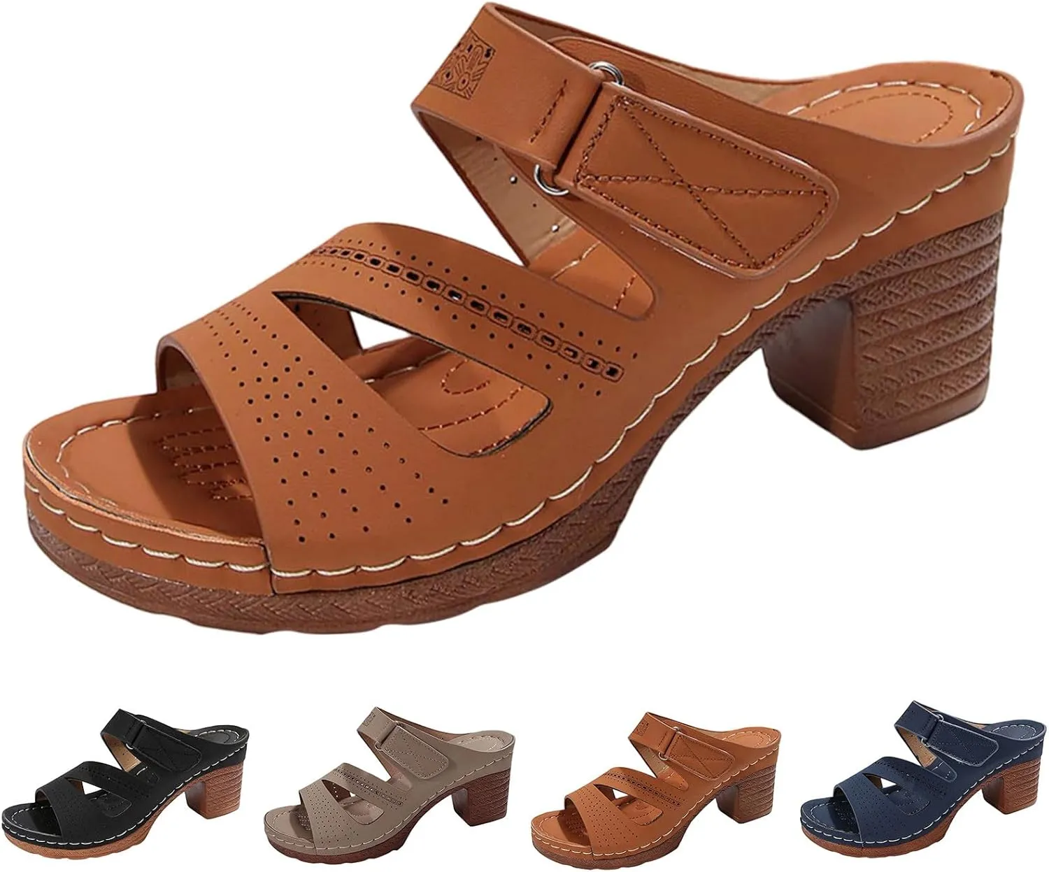 Wedges Heels For Women Vacation Womens Hiking Shoes Slip-On Wide Arch Support Flip Flops Open Toe Sandals