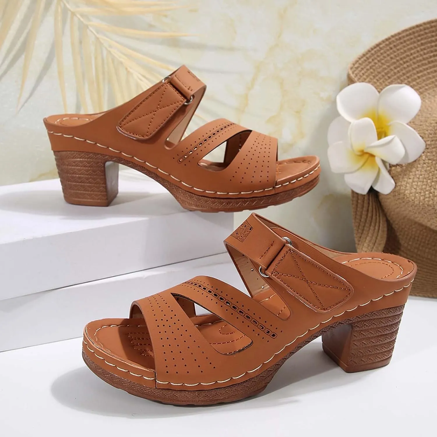 Wedges Heels For Women Vacation Womens Hiking Shoes Slip-On Wide Arch Support Flip Flops Open Toe Sandals