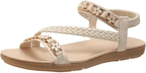 Woman Sandals Beach Spring Shoes For Women 2025 With Arch Support Cute Strappy Sandals Flat Sandals For Women