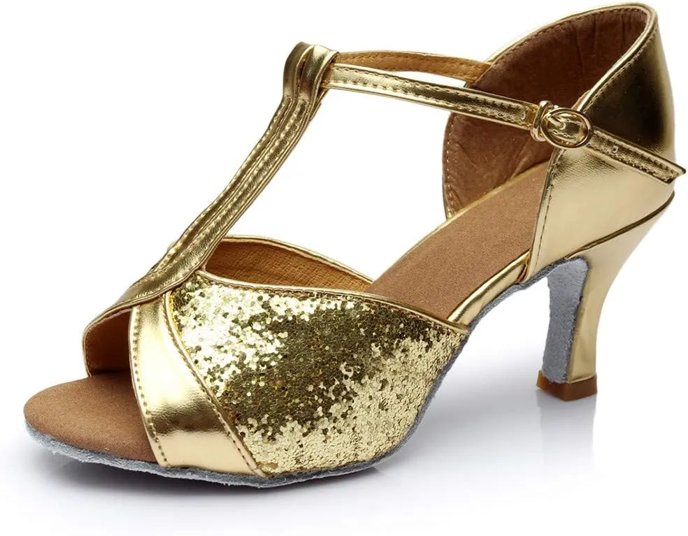 Women Chunky Heel Sandals Open Toe Strappy Ankle Strap Square Toe Comfortable Shoes