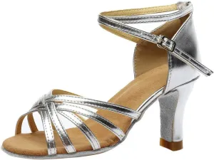 Women High Heel Sandals Open Toe Square Toe Strappy Ankle Strap Chunky Heel Party Shoes